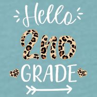 Hello 2nd Grade Cute Leopard Heart Sueded Cloud Jersey T-Shirt
