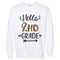 Hello 2nd Grade Cute Leopard Heart Garment-Dyed Sweatshirt