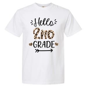 Hello 2nd Grade Cute Leopard Heart Garment-Dyed Heavyweight T-Shirt