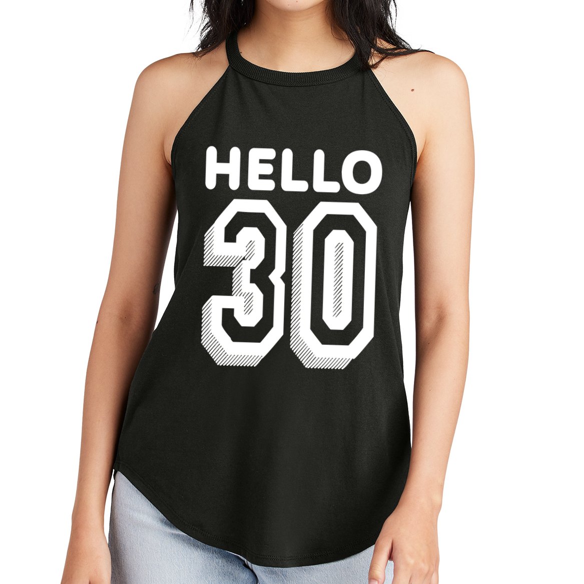 Hello 30 Funny 30th Birthday Women's Perfect Tri Rocker Tank