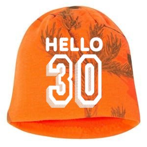 Hello 30 Funny 30th Birthday Kati - Camo Knit Beanie