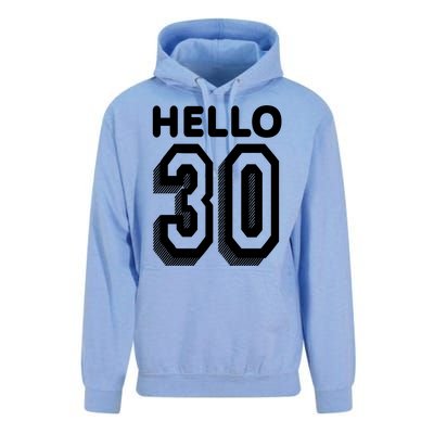 Hello 30 Funny 30th Birthday Unisex Surf Hoodie