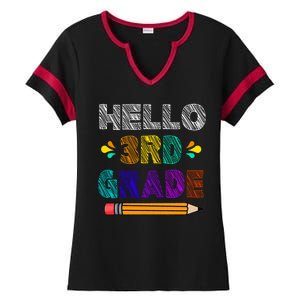 Hello 3rd Grade Ladies Halftime Notch Neck Tee