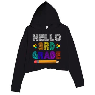 Hello 3rd Grade Crop Fleece Hoodie