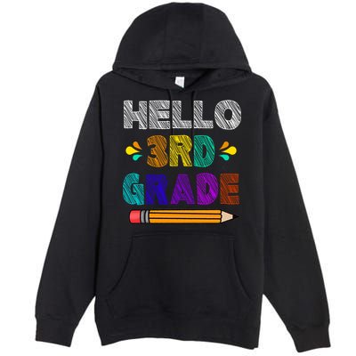 Hello 3rd Grade Premium Pullover Hoodie
