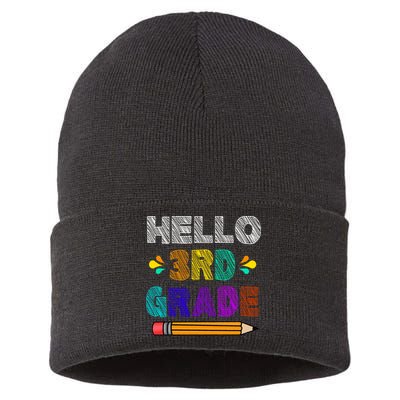 Hello 3rd Grade Sustainable Knit Beanie