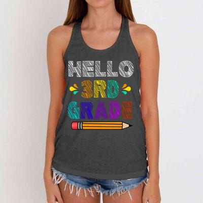 Hello 3rd Grade Women's Knotted Racerback Tank