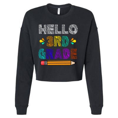 Hello 3rd Grade Cropped Pullover Crew