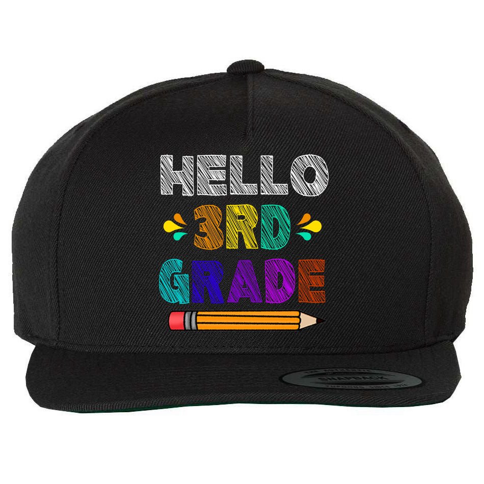 Hello 3rd Grade Wool Snapback Cap