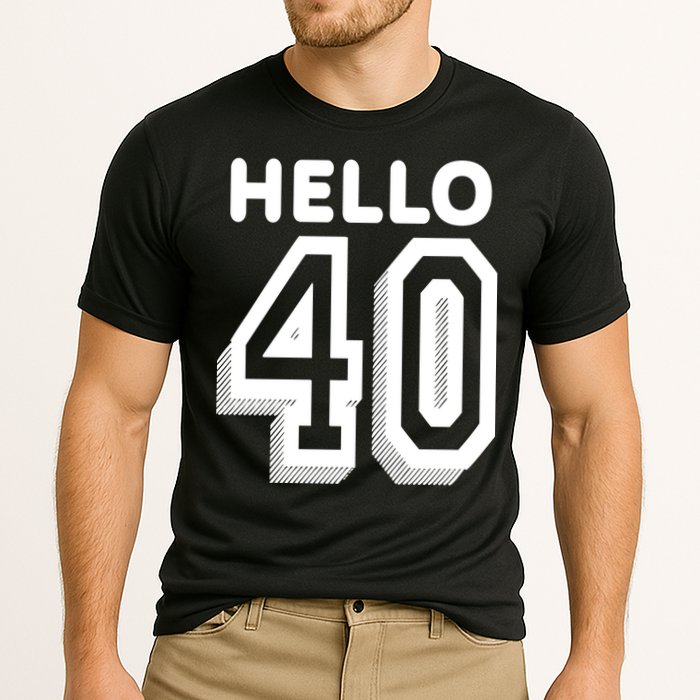 Hello 40 Funny 40th Birthday Cooling Performance Crew T-Shirt