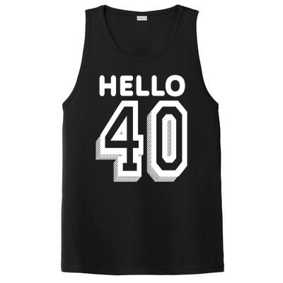 Hello 40 Funny 40th Birthday PosiCharge Competitor Tank