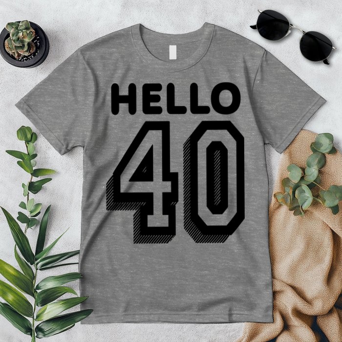 Hello 40 Funny 40th Birthday Premium T-Shirt