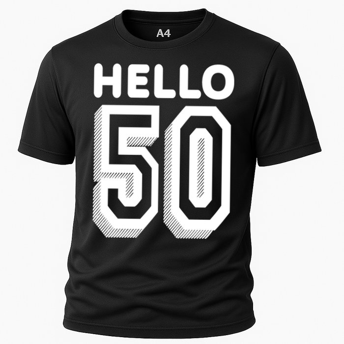 Hello 50 Funny 50th Birthday Performance Shirt