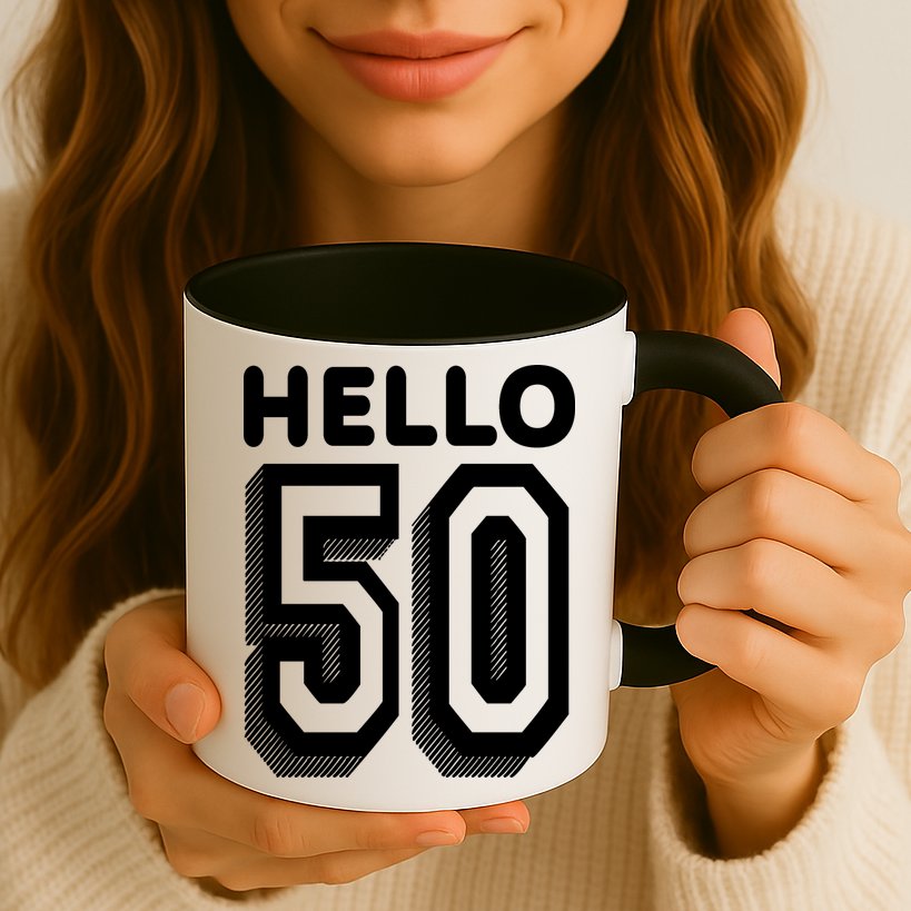 Hello 50 Funny 50th Birthday Mug