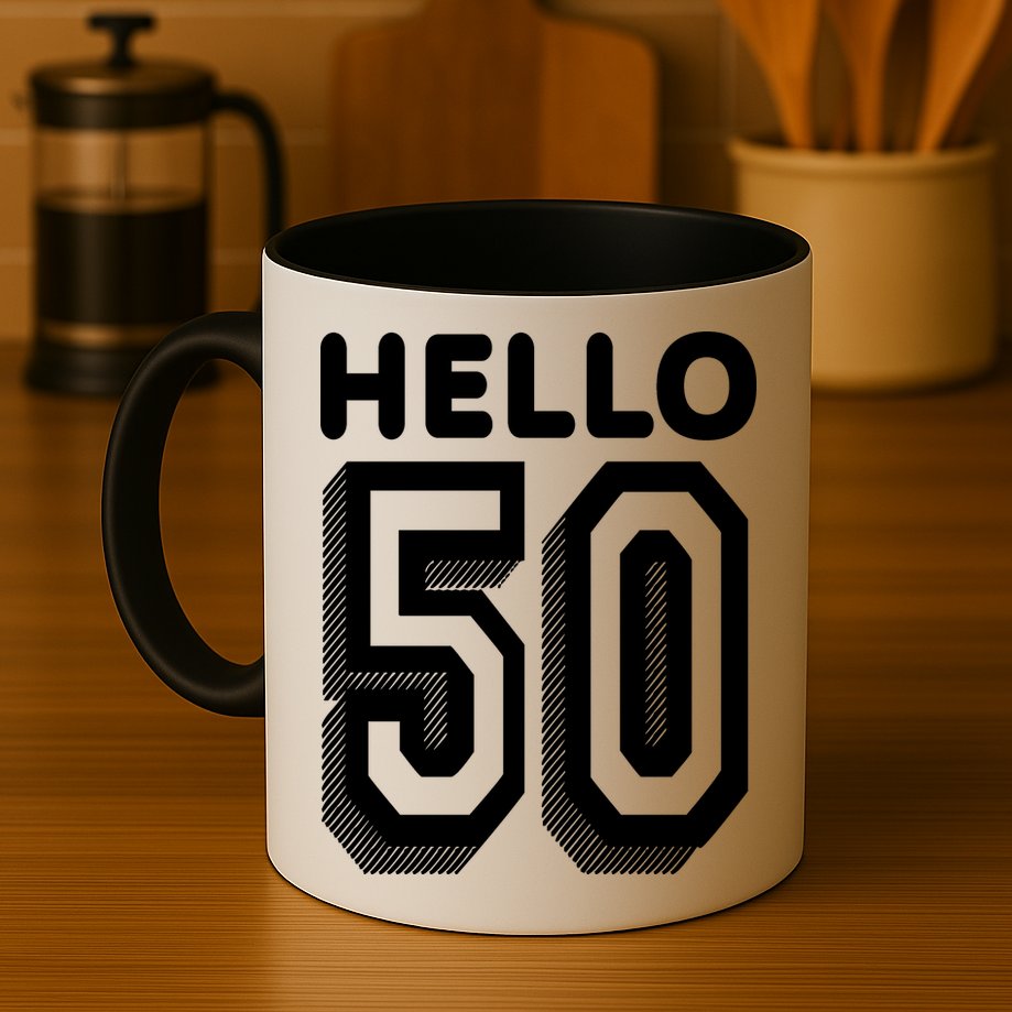 Hello 50 Funny 50th Birthday Mug
