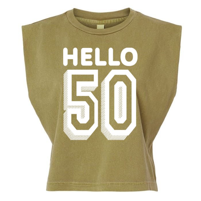 Hello 50 Funny 50th Birthday Garment-Dyed Women's Muscle Tee