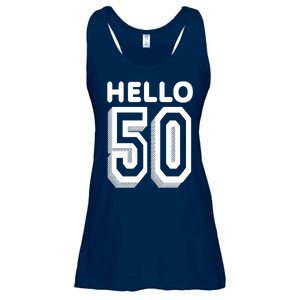 Hello 50 Funny 50th Birthday Ladies Essential Flowy Tank