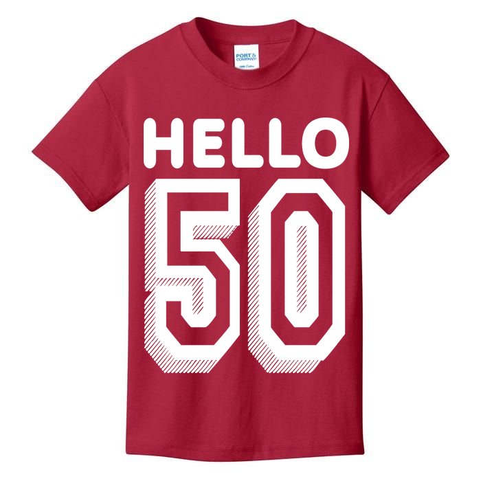 Hello 50 Funny 50th Birthday Kids T-Shirt