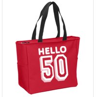 Hello 50 Funny 50th Birthday Zip Tote Bag