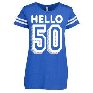 Hello 50 Funny 50th Birthday Enza Ladies Jersey Football T-Shirt