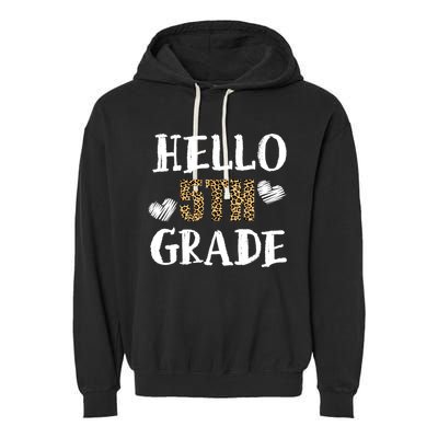 Hello 5th Grade Garment-Dyed Fleece Hoodie