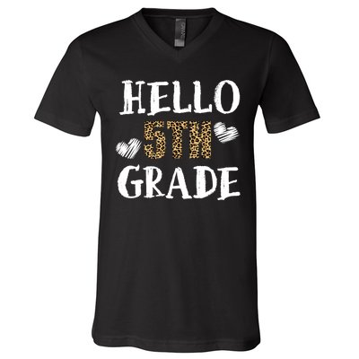 Hello 5th Grade V-Neck T-Shirt