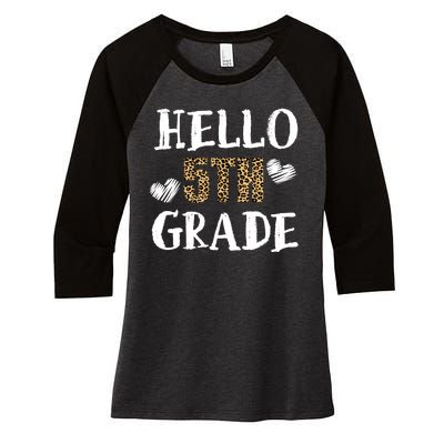 Hello 5th Grade Women's Tri-Blend 3/4-Sleeve Raglan Shirt