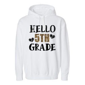 Hello 5th Grade Garment-Dyed Fleece Hoodie