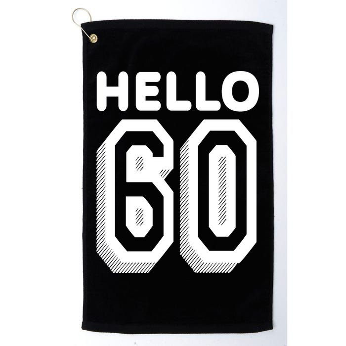 Hello 60 Funny 60th Birthday Golf Towel
