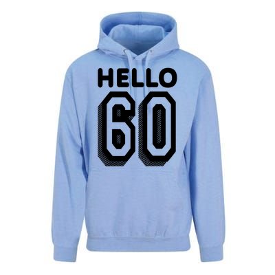 Hello 60 Funny 60th Birthday Unisex Surf Hoodie