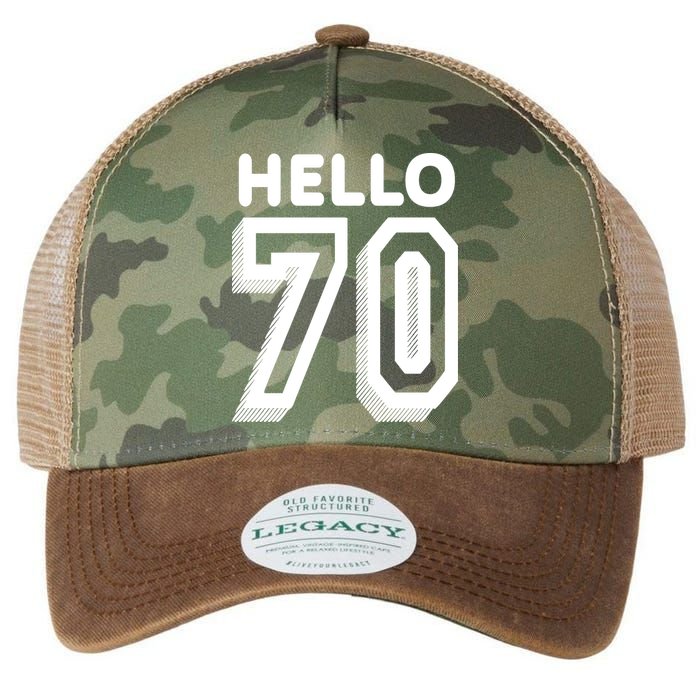 Hello 70 Funny 70th Birthday Legacy Tie Dye Trucker Hat