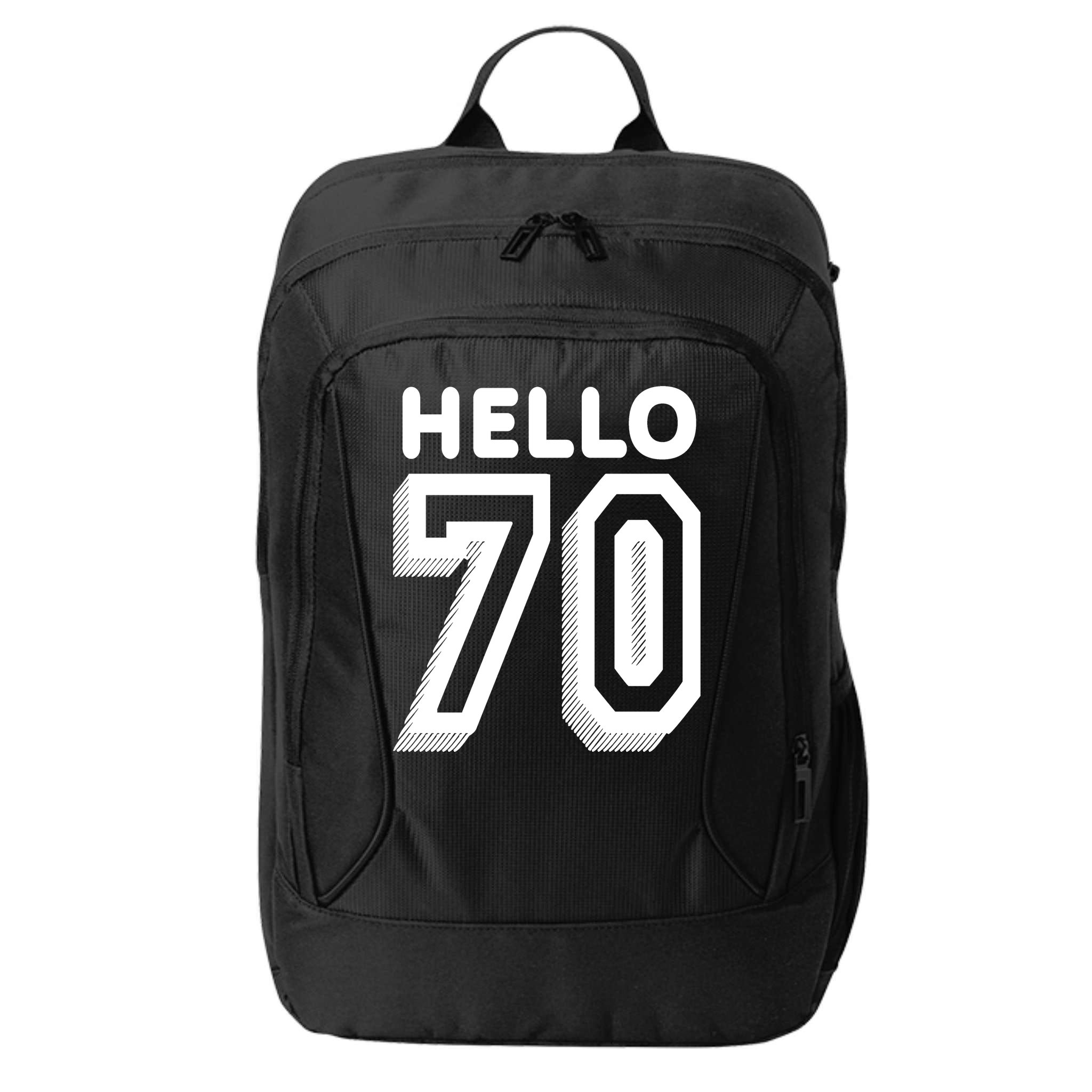 Hello 70 Funny 70th Birthday City Backpack