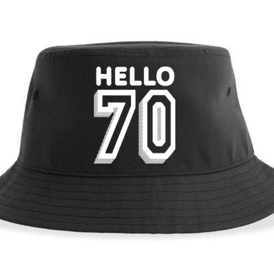 Hello 70 Funny 70th Birthday Sustainable Bucket Hat