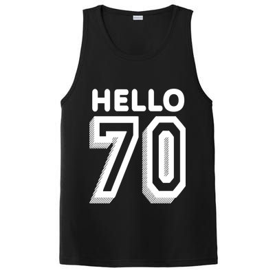 Hello 70 Funny 70th Birthday PosiCharge Competitor Tank