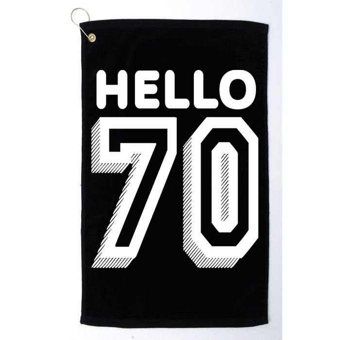 Hello 70 Funny 70th Birthday Golf Towel