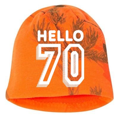 Hello 70 Funny 70th Birthday Kati - Camo Knit Beanie