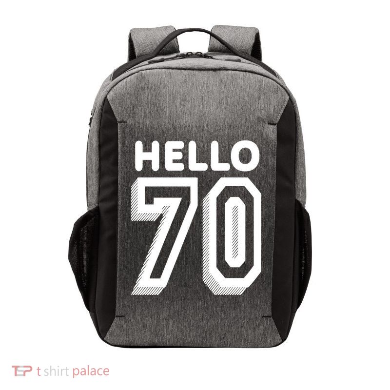 Hello 70 Funny 70th Birthday Vector Backpack