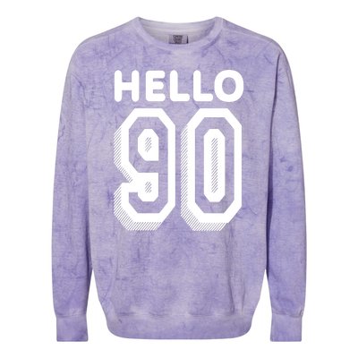 Hello 90 Funny 90th Birthday Colorblast Crewneck Sweatshirt