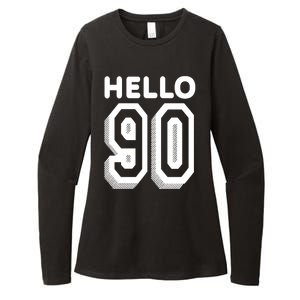 Hello 90 Funny 90th Birthday Womens CVC Long Sleeve Shirt