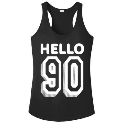 Hello 90 Funny 90th Birthday Ladies PosiCharge Competitor Racerback Tank