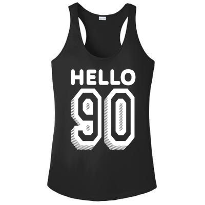 Hello 90 Funny 90th Birthday Ladies PosiCharge Competitor Racerback Tank