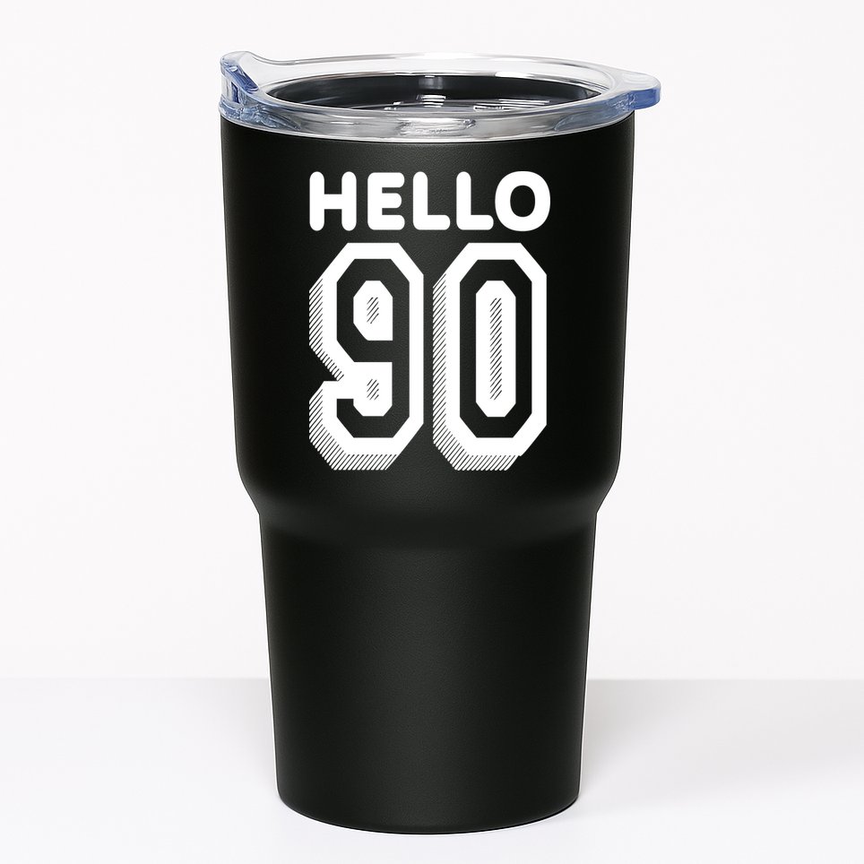 Hello 90 Funny 90th Birthday Tumbler