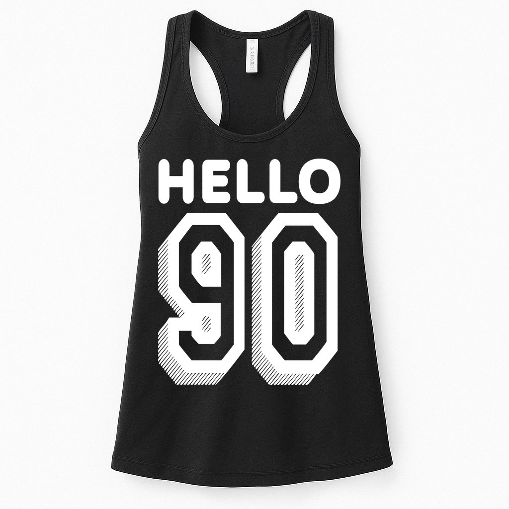 Hello 90 Funny 90th Birthday Womens Tank Top