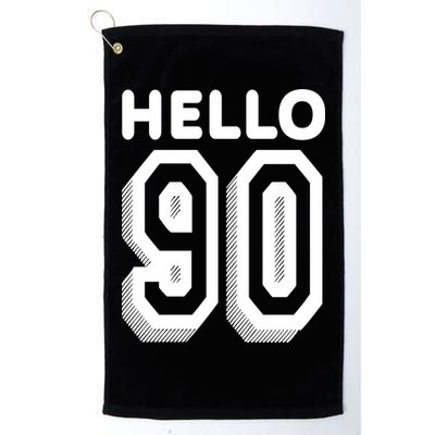 Hello 90 Funny 90th Birthday Golf Towel