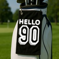 Hello 90 Funny 90th Birthday Golf Towel