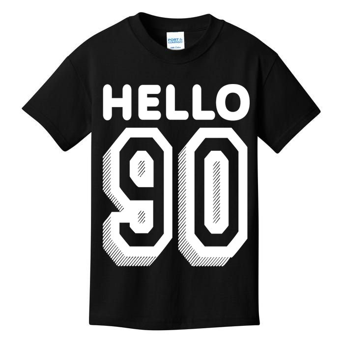 Hello 90 Funny 90th Birthday Kids T-Shirt