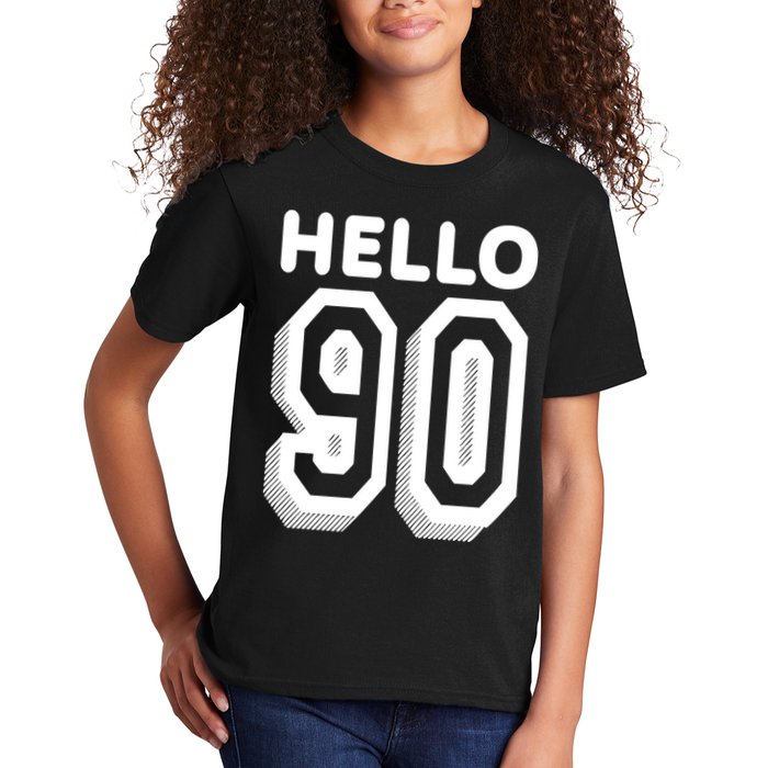 Hello 90 Funny 90th Birthday Kids T-Shirt