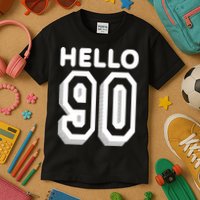 Hello 90 Funny 90th Birthday Kids T-Shirt