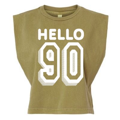 Hello 90 Funny 90th Birthday Garment-Dyed Women's Muscle Tee