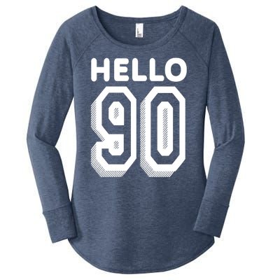 Hello 90 Funny 90th Birthday Women's Perfect Tri Tunic Long Sleeve Shirt